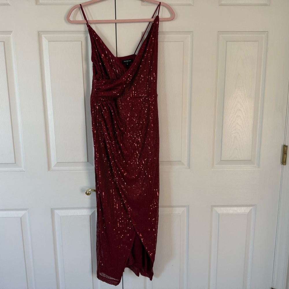 Elegant Red Sequin Dress